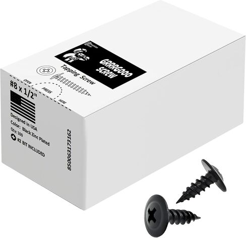 Grrrgooo Phillips 100 حزم 3/4 "مسامير خشبية رأس الجمالون المعدلة - #8 مسامير سوداء من الفولاذ الكربوني للخشب ، من 18 إلى 22 معدن المقياس - طرف حاد ، فوسفات مغلف - مزودات خشبية ديي. in Kuwait