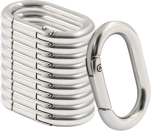 10 PCS Spring Oval Ring Metal Spring Key Ring Oval Spring Keyring Buckle Oval Ring for Bags Keychains Purse Strap (Silver,28.5 x 15 x 4.6mm) in Saudi Arabia