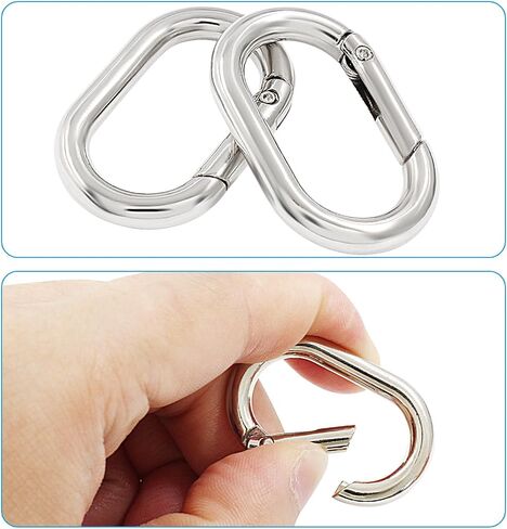 10 PCS Spring Oval Ring Metal Spring Key Ring Oval Spring Keyring Buckle Oval Ring for Bags Keychains Purse Strap (Silver,28.5 x 15 x 4.6mm) in Saudi Arabia