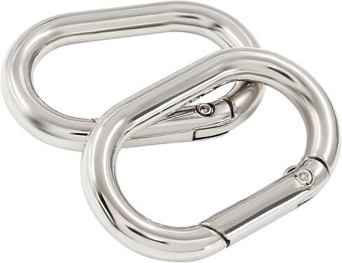 10 PCS Spring Oval Ring Metal Spring Key Ring Oval Spring Keyring Buckle Oval Ring for Bags Keychains Purse Strap (Silver,28.5 x 15 x 4.6mm) in Saudi Arabia