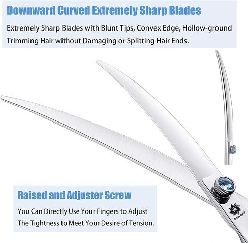 Dream Reach 8.0'' Titanium Professional Lefty Pet Grooming Scissors Set,Straight & Thinning & Curved Scissors 3pcs Set for Dog Grooming (Cutting Shear) in Saudi Arabia
