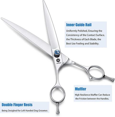 Dream Reach 8.0'' Titanium Professional Lefty Pet Grooming Scissors Set,Straight & Thinning & Curved Scissors 3pcs Set for Dog Grooming (Cutting Shear) in Saudi Arabia