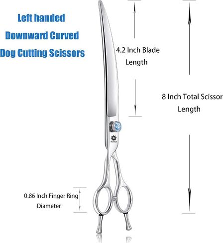 Dream Reach 8.0'' Titanium Professional Lefty Pet Grooming Scissors Set,Straight & Thinning & Curved Scissors 3pcs Set for Dog Grooming (Cutting Shear) in Saudi Arabia