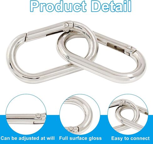 10 PCS Spring Oval Ring Metal Spring Key Ring Oval Spring Keyring Buckle Oval Ring for Bags Keychains Purse Strap (Silver,28.5 x 15 x 4.6mm) in Saudi Arabia