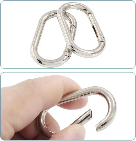 10 PCS Spring Oval Ring Metal Spring Key Ring Oval Spring Keyring Buckle Oval Ring for Bags Keychains Purse Strap (Silver,28.5 x 15 x 4.6mm) in Saudi Arabia