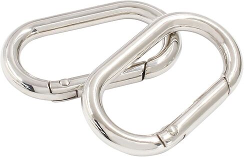 10 PCS Spring Oval Ring Metal Spring Key Ring Oval Spring Keyring Buckle Oval Ring for Bags Keychains Purse Strap (Silver,28.5 x 15 x 4.6mm) in Saudi Arabia