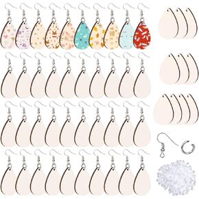 Savita 50pcs مجموعة أقراط فارغة ، دمعة بيضاء مزدوجة غير مكتملة غير مكتملة ، أقراط نقل الحرارة الفارغة