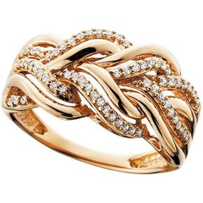 925 sterling silver 18K gold plated winding shape eternal engagement ring Cubic Zirconia Rings Diamond Rings for Women Jewelry Findings Earring Backs Findings