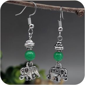 Koguxuix Vintage Silver Crystal Elephant Earrings 925 Sterling Silver Amethyst/Emerald Lucky Animal Theme Hypoallergenic Drop Dangle Earrings Jewelry Gift for Women(Purple)