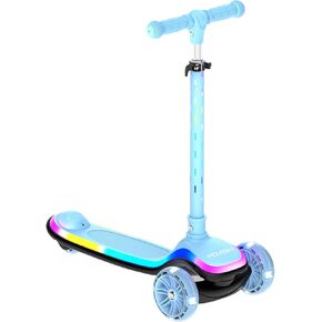 Hover-1 Chroma Folding Kick Scooter for Kids with Multicolor Wheel Lights, 3" Front Wheels, Rear Foot Brake, and 110 LB Weight Capacity