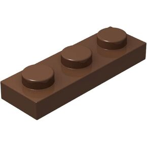 Classic Brown Plates Bulk, 100 Piece Set, Compatible with Lego Parts: 1x3 Brown Plates