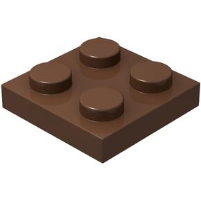 Classic Brown Plates Bulk, 100 Piece Set, Compatible with Lego Parts: 2x2 Brown Plates
