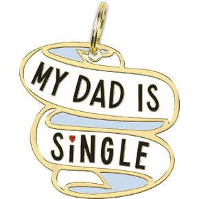 TG,LLC Treasure Gurus My Dad Is Single Dog Tag Engraved Metal Animal Collar ID Cat Pendant Pet Charm Gift