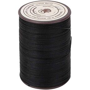 خيط بوليستر خيط خيط سلك البوليستر البولي 0.45 ملم للجلد DIY Project Project Bracelet Making 160m/Roll (Black)