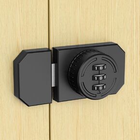 Cabinet Combination Lock with Adhesive, Mechanical Keyless Cabinet Door Lock with 3-Digit Password, Stick-on Combination Latch for Locker, One-Way Door, Closet Door, Barn Door, Drawer (2, Silver)