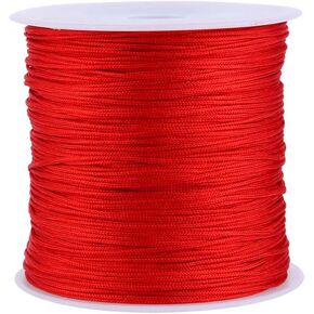 100m × 0.8 مم نايلون الصيني عقدة الحبل الرطات Macrame shamballa سلسلة خيط الديكور مؤشر ترابط الصينية مضفر (أحمر)