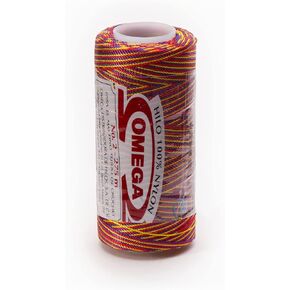 Nylon No.2 [variegated] بواسطة أوميغا - سلك سلسلة نايلون قوي 100 ٪ للكروشيه والحرف الجميلة - اللون: 75 سيرك