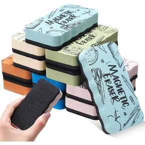 Marspark 12 PCS Magnetic Whiteboard Erase Erase Erasers للمعلمين Morandi Color Dry Erase Palving Palcs Classroom Gownoy Classboard Cleansers for School Class (Pattern)