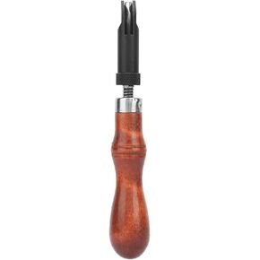 Groover الجلود ، مقبض الخشب القابل للتعديل دفع googe grouver gouge ، من النوع الخامس Groover Leather Grooving Craft Tool