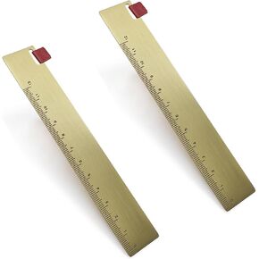 2Pcs Brass Ruler Bookmark Gold Metal Copper Bookmarks for Book Lovers Journal Men Women Present(5.9 Inch)