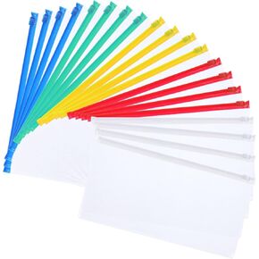 20pcs Poly zip Envelope ، مظاريف بلاستيكية سحاب ، مظاريف بلاستيكية صغيرة ، مظاريف قابلة لإعادة الاستخدام A6 للمدرسة والمستلزمات المكتبية (9 × 4.7 بوصة)