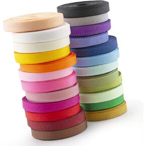 أشعة الصيف 120 ياردة (24 × 5 ياردة) Grosgrain Ribbon 1/4 "(6 مم) حزمة قيمة الألوان المختلطة