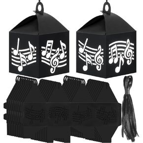 Vihose 16 Sets Notes Music Notes Craft Kits Bulk DIY Paper Lanterns Suncatcher for Class -strame Art and Craft Party Party Decoration