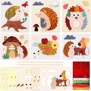 Fennoral 12 Pack Hedgehogs Crafts for Kids Make You Une You Unevely Hedgehogs Foil Craft Kit for Kids Girls Boy