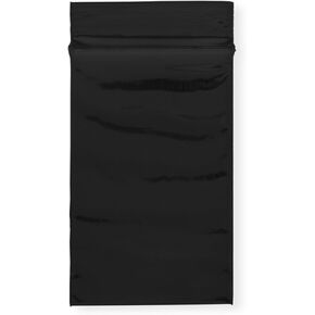 Plymor 2" x 3" (Pack of 100), Black 2 Mil Zipper Reclosable Plastic Bags