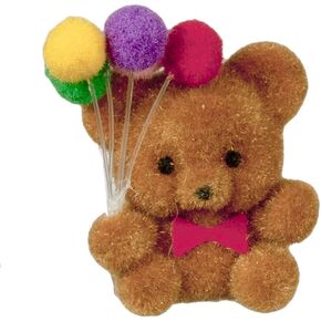 Melody Jane Dolls Houses Dollhouse Flock Teddy Bear with Balloons Miniature Toy Shop Regery Accory