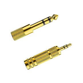 10 Pair Gold Plated Dual Channel 6.5-to-3.5 Adapter Sound Guitar Microphone 3.5mm Female to 6.5mm Male Plug