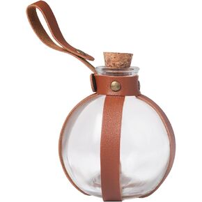Cork Potion Bottle Accessory with Cork Stopper and Faux Leather Harness, for Cosplay Halloween Wizard and Witch Costume Props (Black)