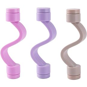 Ximimark 3pc Purple and Pink and Grey Plastic Washing Machine Door Stop-Magnetic Anti-Pinch Safety Latch, Easy to Clean-can be Installed on The Wall, Polished Metal Finish.
