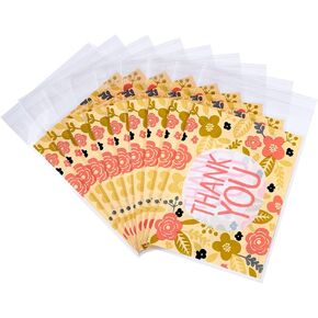 kissitty 95 قطعة 6.38x3.9 بوصة (16.2x9.9 سم) OPP Cellophane شكرا لك الحقائب مع ختم لاصقة الإغلاق أكياس تغليف المجوهرات للهدية علاج الحلوى (ملونة)
