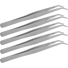 Craft Tweezers, 5PCS Stainless Steel Curved Tweezer Sewing Machine Accessories