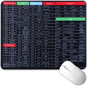 اختصارات وسادة الماوس Excel ، 26x21x0.3cm mousepads للمكتب ، ppt/word/excel sheet sheet mat ، حصير لوحة مفاتيح مضادة للانزلاق مع حواف مخيط للمنزل Office Home