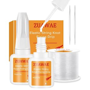 Jewelry Glue for Elastic String, Bracelet Glues with 1mm Elastic String for Bracelets to Clay Beads Bracelet Making Kit, Jewelrys Fixing Kit, Jewelry Making Supplies