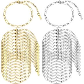 20 PCS 18K BARCELTS BARCELTS FOR Women Felect Bapercelip Bapercelets DIY MONING MAING ASCESSORIE