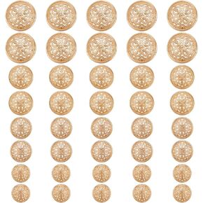 Mayjoydiy 40pcs الأزرار سبيكة 4 حجم زر ذهبي زر جوفاء الجوف