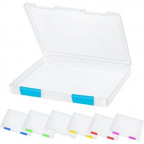 ZILAMGOO 6 Pcs Clear Plastic Document Storage Box, A4 File Box Paper Organizers Holder, Paper Storage Containers with Buckle for Document Magazine File Photo(12.4 x 9.84 x 1.18 in)