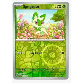 Pokemon - Sprigatito 013/193 - Paldea تطور - بطاقة Holo Pokemon عكسية - رقائق