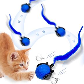 لعبة Cat Ball التفاعلية ، كرة قطة متداول تلقائية مع Tail 2.0 و Type C ، Touch Tuck Activate Moving Toy للقطط والكلاب (برتقالي)