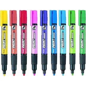 Pentel Permanent Cellulose Paint Marker Pens - MMP20 - Bright Set of 9, 1 Count (Pack of 9)