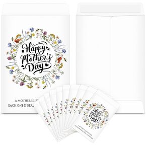 25 Pcs Mother's Day Seed Packets Self Adhesive Empty Wildflower Envelopes Happy Mother's Day Gift Mini Organizer for Mom Holiday Theme Party Favors, No Seeds