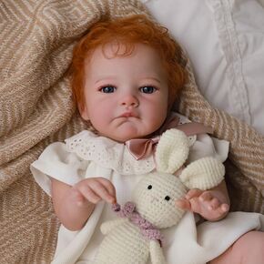 Wooroy واقعية Reborn Baby Baby Dolls فتاة- 20 بوصة دمى حديثي الولادة نابضة بالحياة مع هاري الأحمر والعينين المفتوحة ، والملابس الموزونة الجسم دمية الحياة الحقيقية مع الملحقات وصندوق الهدايا للأطفال 3+