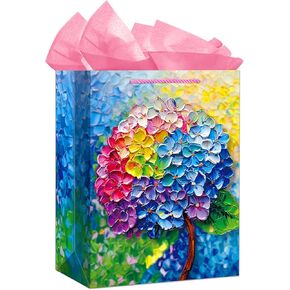 FLYAB Happy Mother's Day Gift Bags with Tissue Paper Mothers Day Gift Bg with Handle Floral Mothers Day Gift Wrapping Bag for Mom Grandma Aunt Wife Mothers Day Gift from Daughter Son