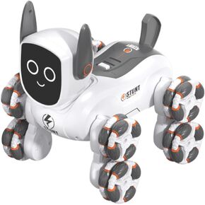 4WD STUNT REMOTE CONTROL ROBOT ، ألعاب السيارات متعددة الوظائف للأطفال ، كلاب روبوت ذات ثماني عجلات مع الموسيقى والضوء ، هدية عيد ميلاد الأطفال لأطفال أكثر من 8 سنوات