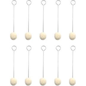 10pcs الصوف daubers جلدي الكرة الفرشاة الجلدية قضيب صبغة مقبض معدني للأصباغ الجلدية مشاريع العمل