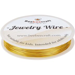 Beebeecraft 21 Gauge 65.62 قدم حقيقية 14K من النحاس النحاس المطلي بالذهب