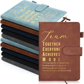 Roowest 10 Pcs Employees Appreciation Gifts Thank You Notebook Bulk A5 Leather Journal Motivational Notepad Medical Assistant Graduation Gift(Classic Color,Team)